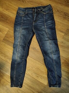 Judy Blue Medium Indigo Skinny Jeans with Faded Whiskering